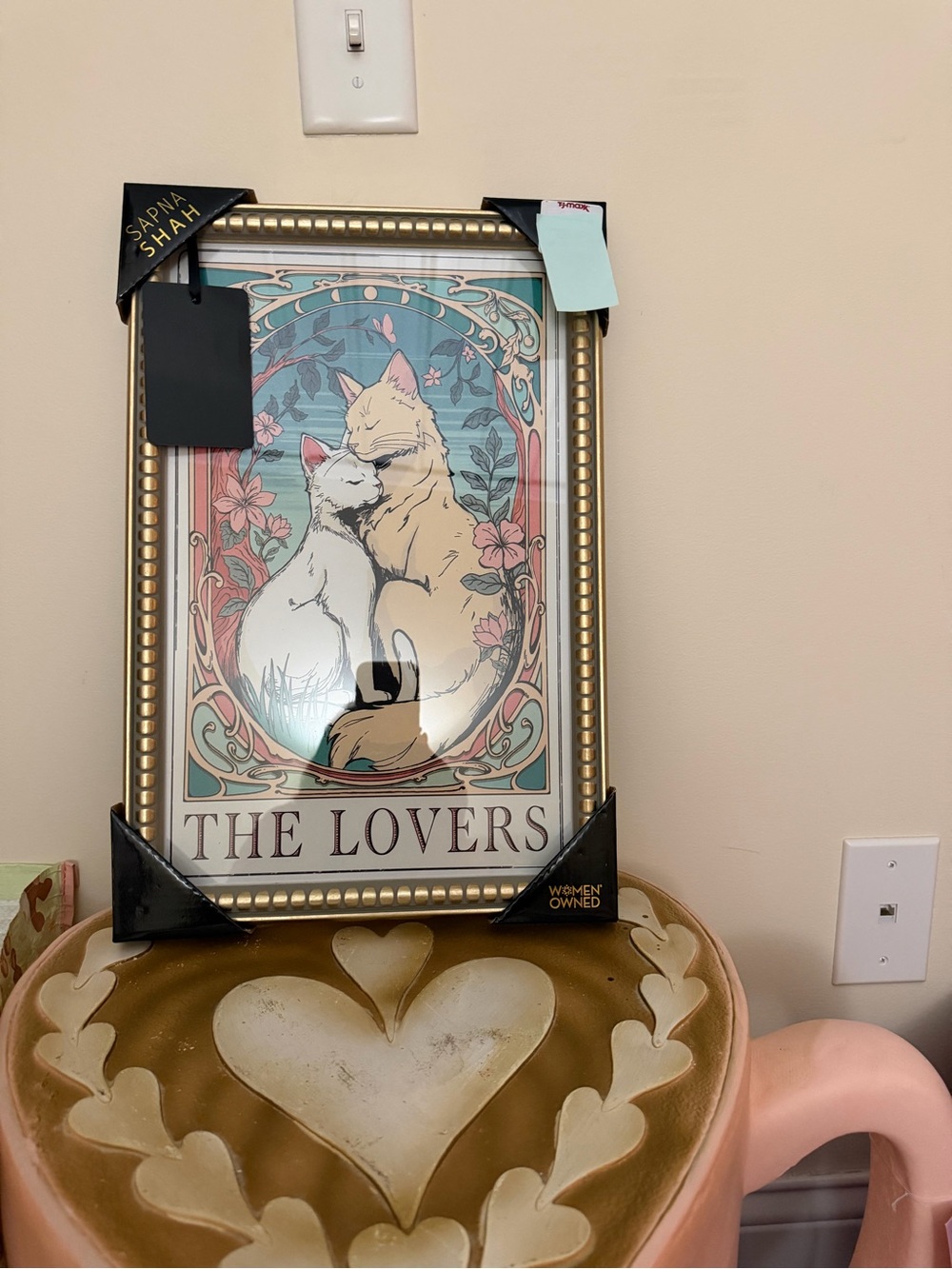 Sapna Shah The Lovers Framed Wall Hanging Cat Picture